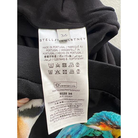 Stella Mccartney Womens Bird Crest Stretch Flared Trousers Pants Artsy Boho Fun - Picture 8 of 10